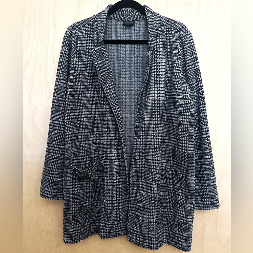 J Jill Wearever Collection Knit Open Front Blazer Jacket Size L